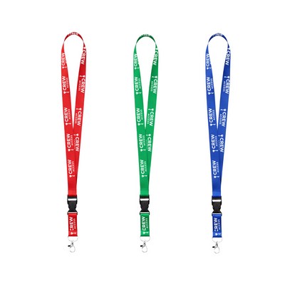 3/4" Custom Dye-Sub Lanyard W/ Buckle Release